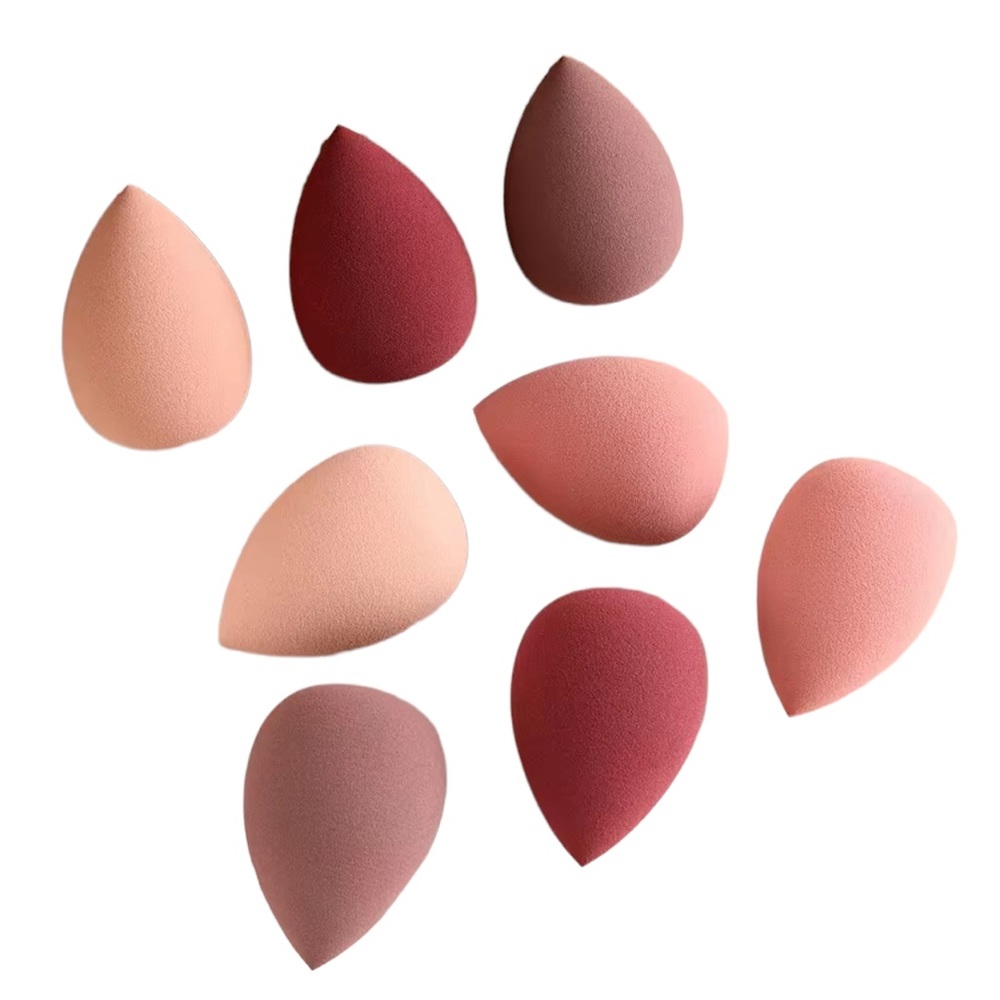 8 Piece Earth Tones Teardrop Shaped Makeup Sponges